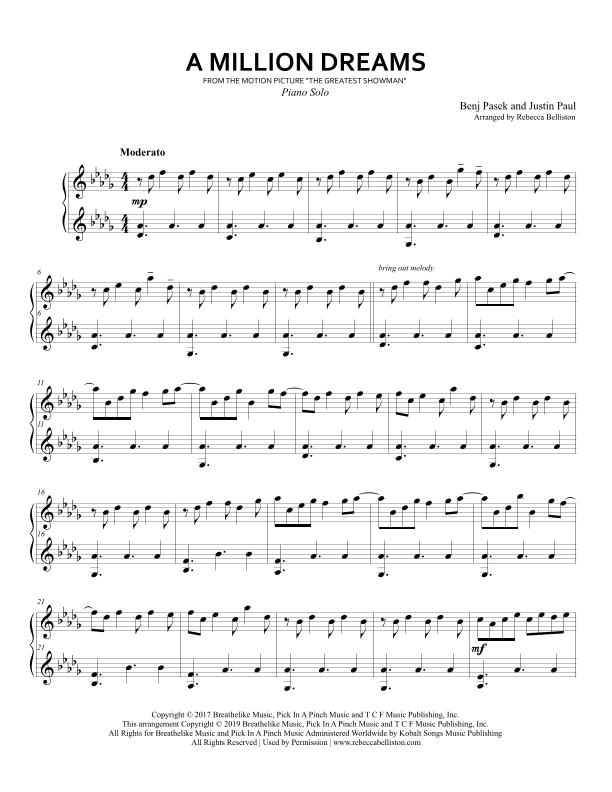 A Million Dreams (arr. Rebecca Belliston)