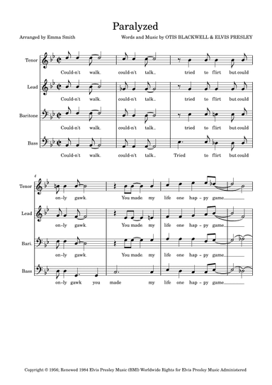 Paralyzed (arr. Emma McMonagle Smith)
