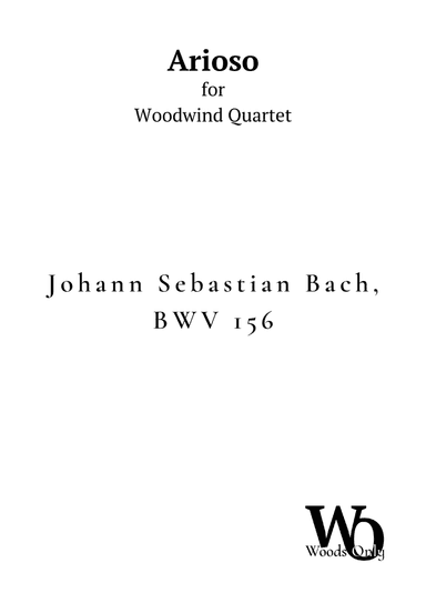 Arioso by Bach for Woodwind Quartet (arr. Ander)