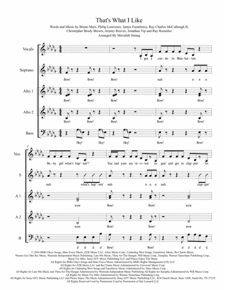 That's What I Like (arr. Meredith Strang)