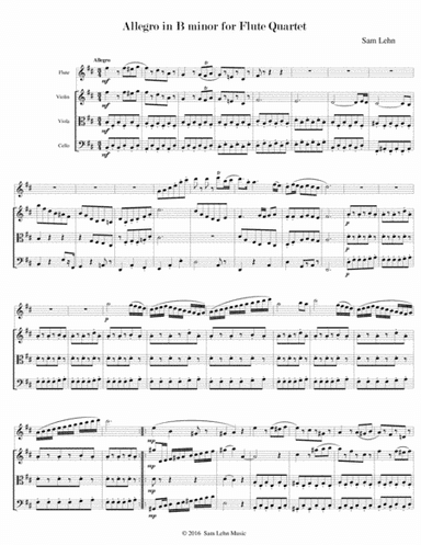 Allegro in B minor for Flute Quartet