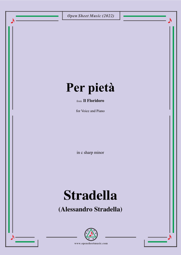 Stradella-Per pietà,from Il Floridoro,in c sharp minor (arr. OSM Press)