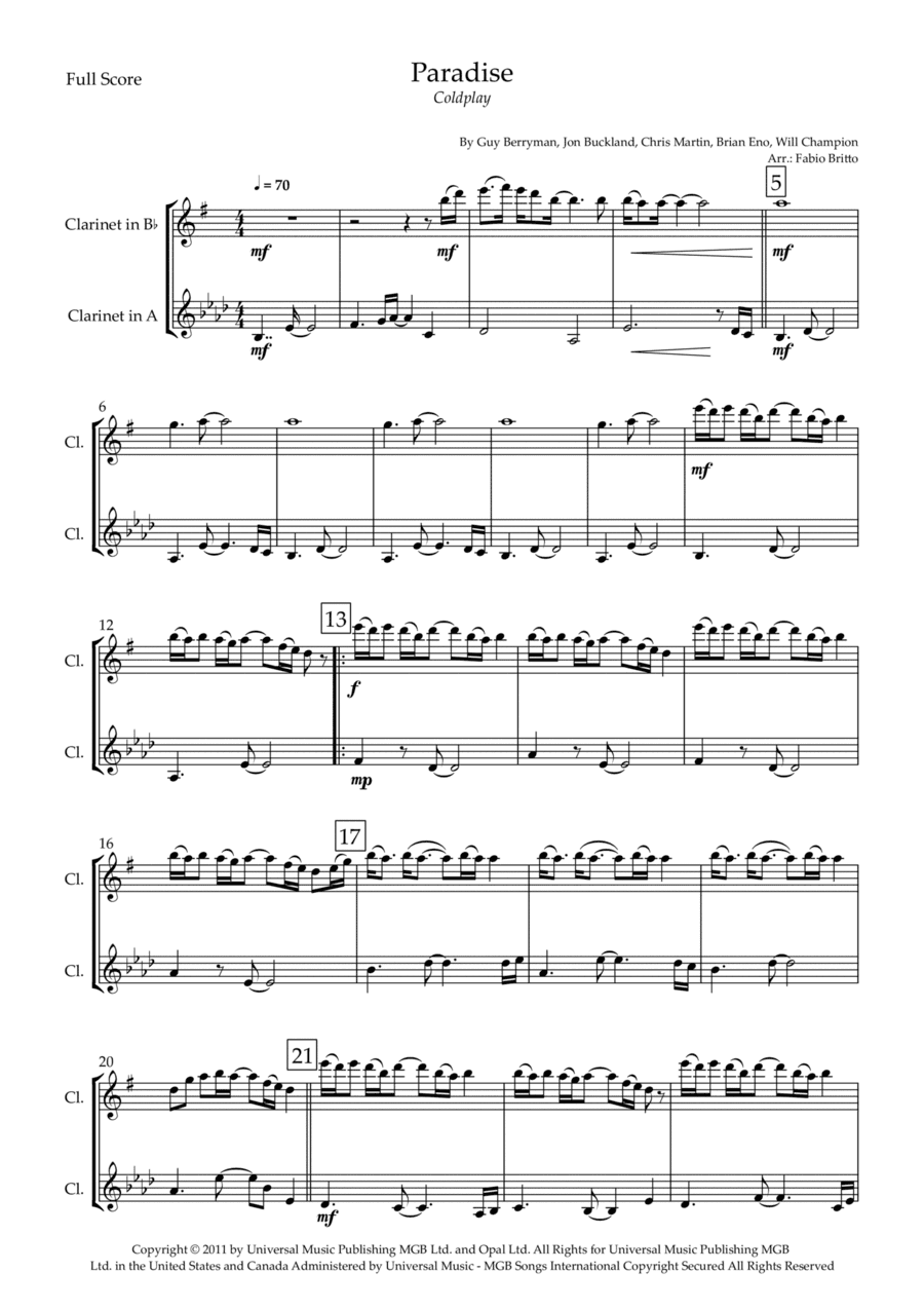 Paradise (arr. Fabio Britto)