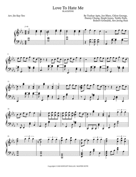 Love To Hate Me (arr. Jin Kay Teo)