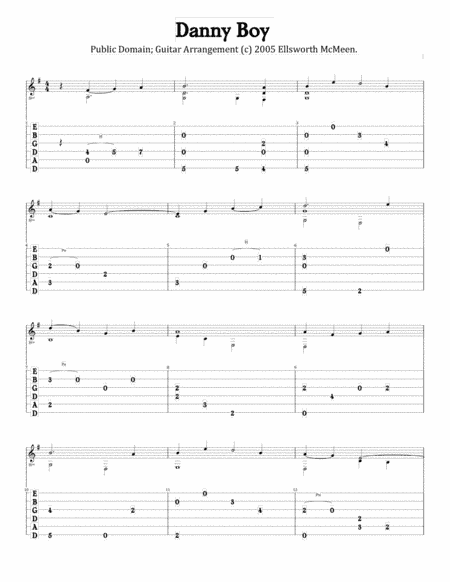 Danny Boy (For Fingerstyle Guitar Tuned Drop D) (arr. Ellsworth McMeen)