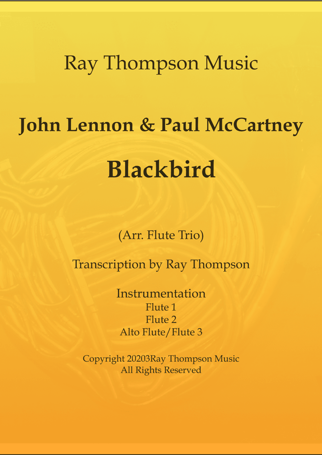 Blackbird (arr. Ray Thompson)