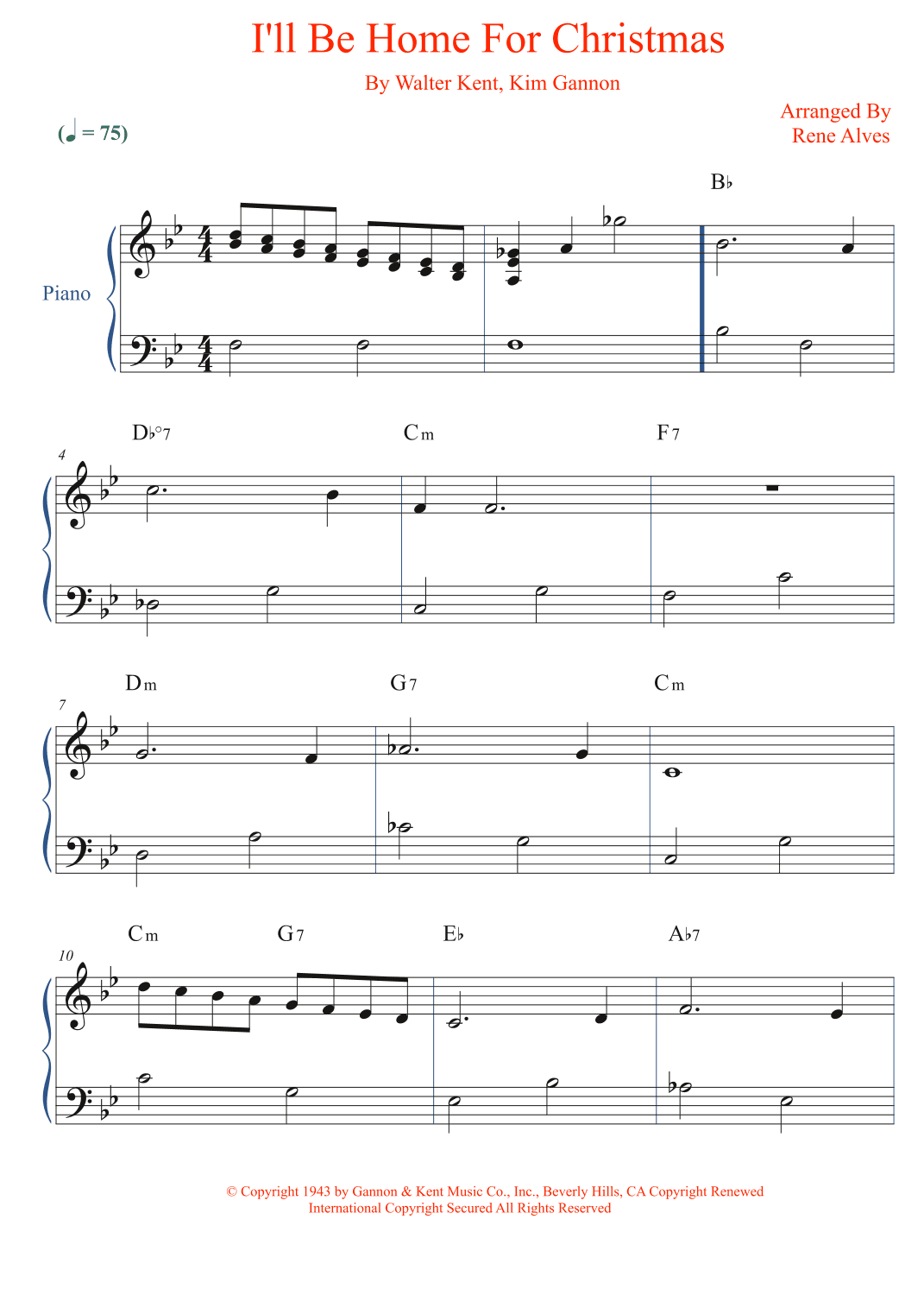 I'll Be Home For Christmas (arr. Rene Alves)