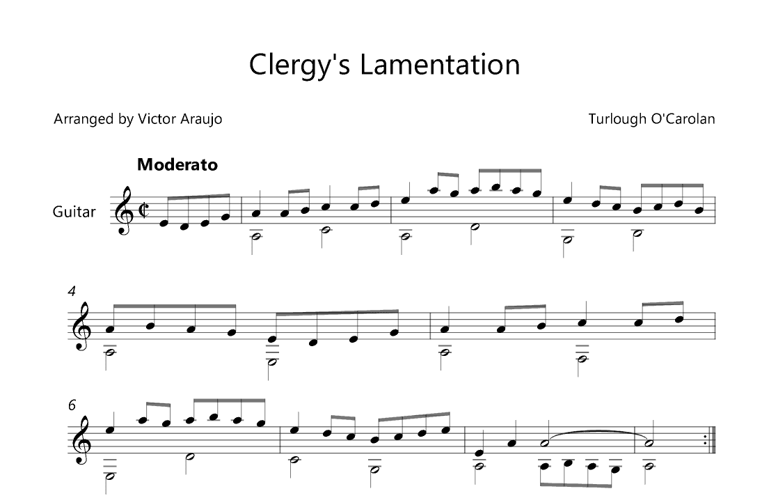 Clergy's Lamentation (Arranged for Guitar) (arr. Victor Araújo)