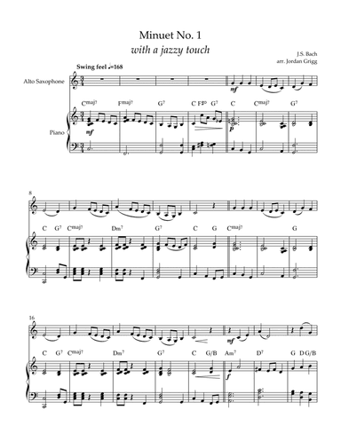 Minuet No 1 with a jazzy touch2 (arr. Jordan Grigg)