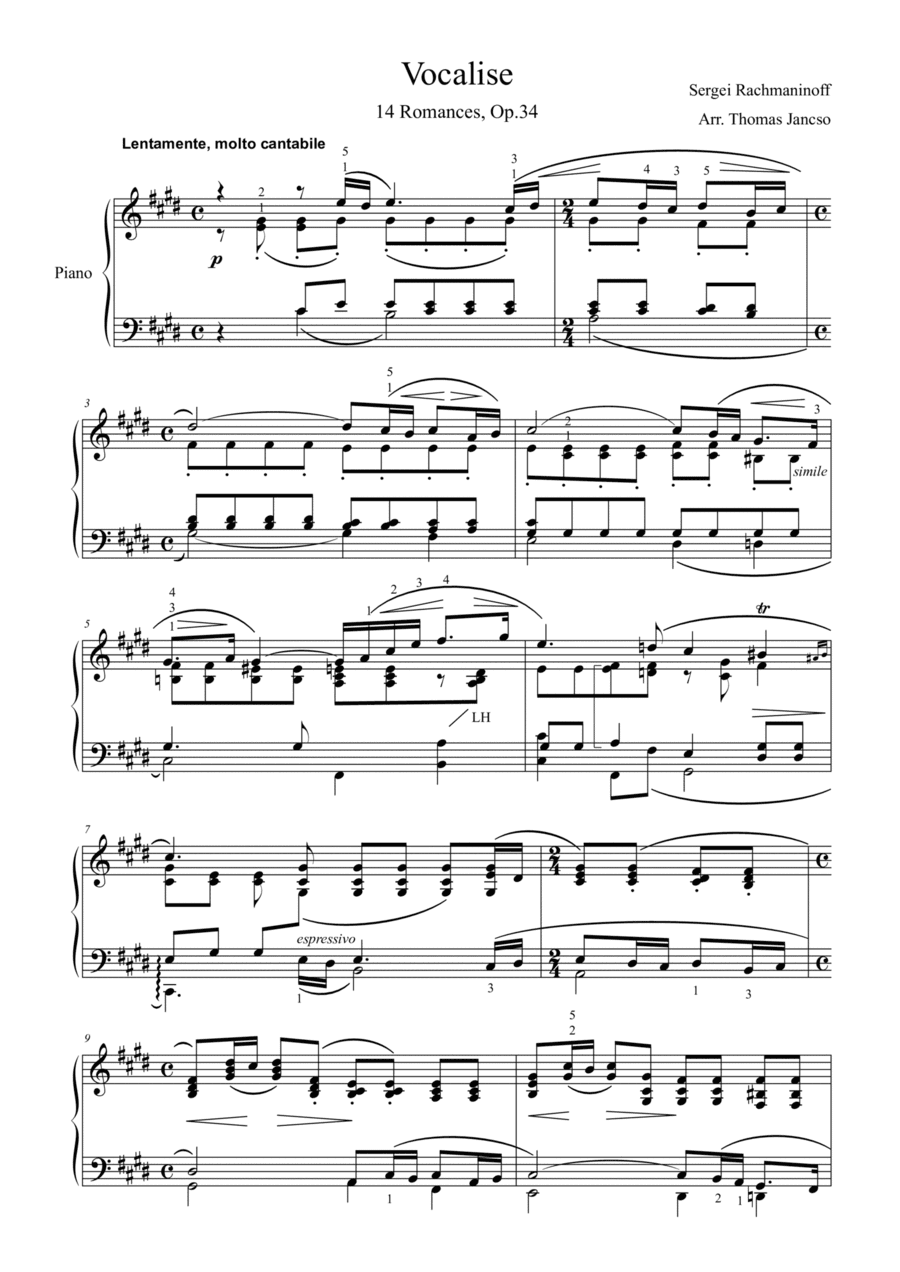 Vocalise (arr. Thomas Jancso)
