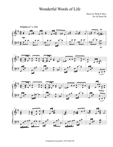 Wonderful Words of Life (Hymn Arrangement for Advanced Solo Piano in "Father's Love") (arr. Rumi Oh)