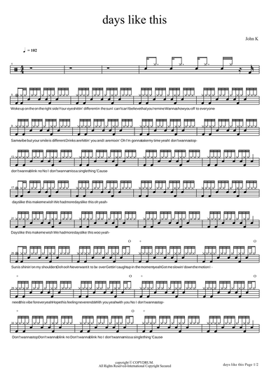 Days Like This (arr. COPYDRUM)