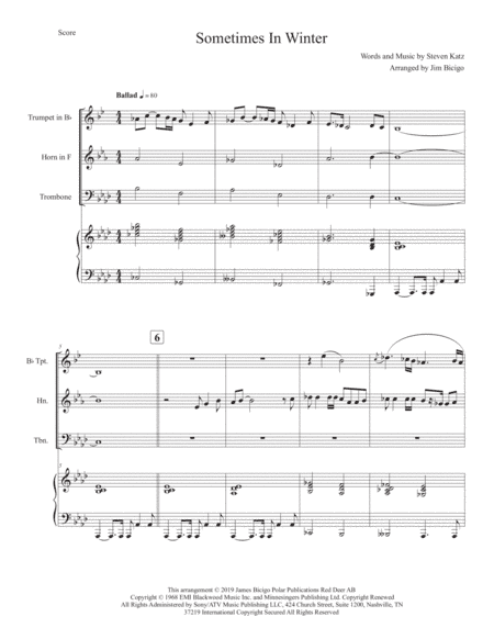 Sometimes In Winter (arr. Jim Bicigo)