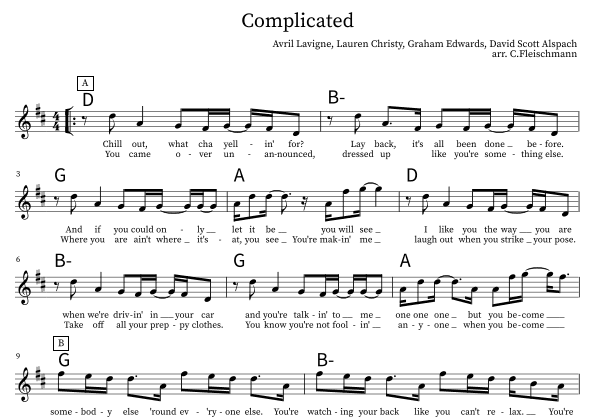 Complicated (arr. Christoph Fleischmann)