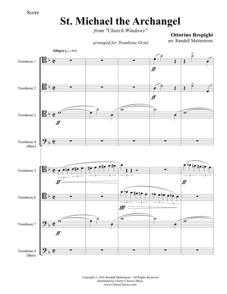 Respighi - St. Michael the Archangel from Church Windows for Trombone Octet (arr. Malmstrom, Randall)