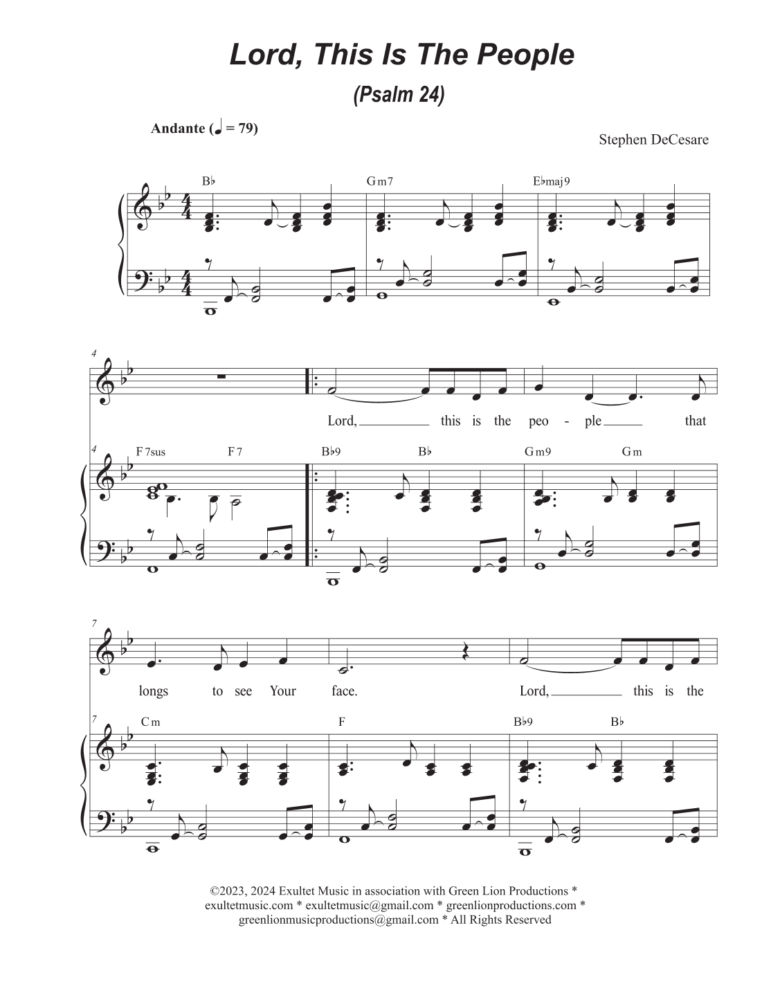 Lord, This Is The People (Psalm 24) (Unison choir - Medium Key)