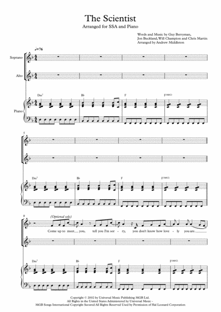 The Scientist (arr. Andrew Middleton)