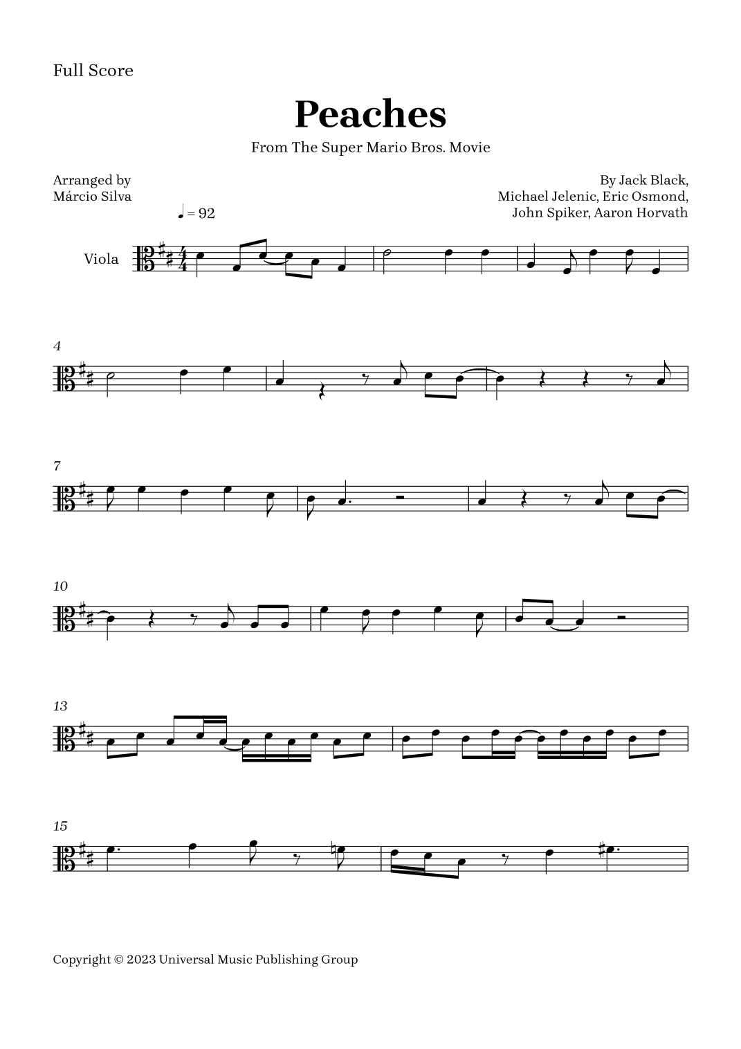 Peaches (arr. Márcio Silva)