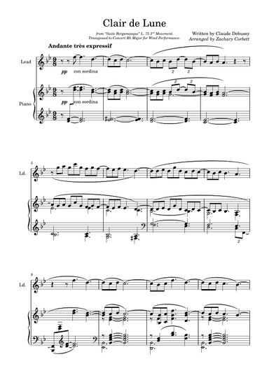 Clair de Lune (arr. Zachary Corbett)