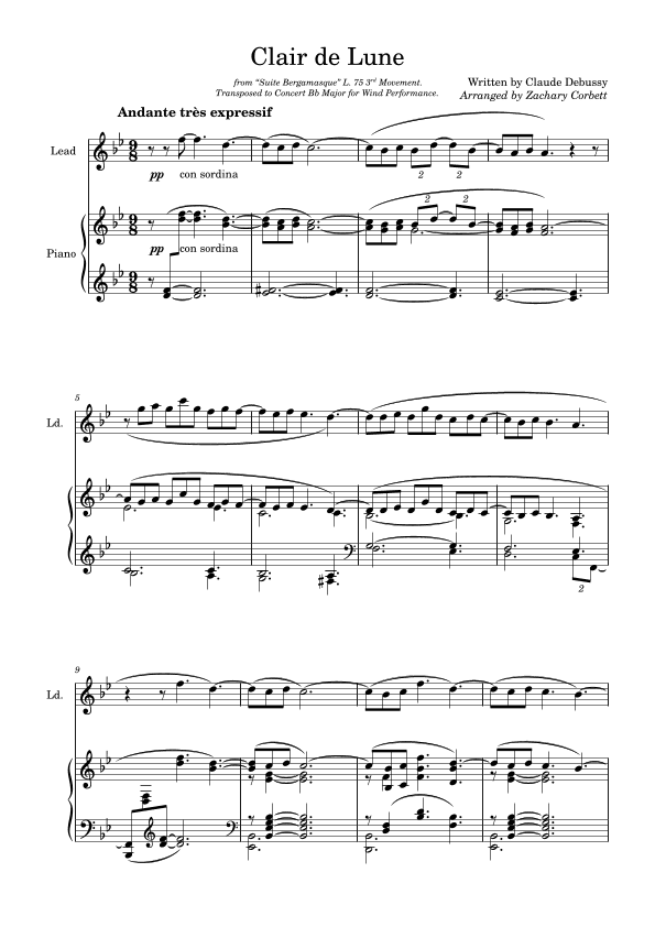 Clair de Lune (arr. Zachary Corbett)
