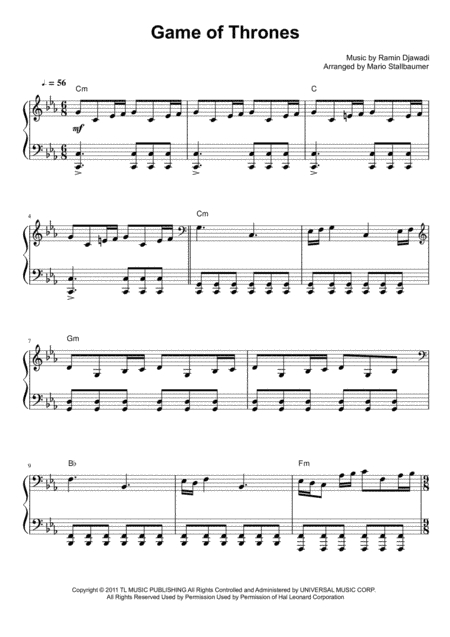 Game Of Thrones (arr. Mario Stallbaumer)