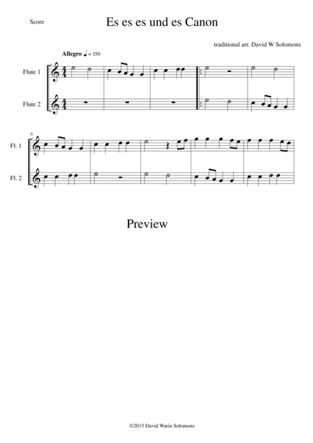 Es es es und es as a simple canon for 2 instruments (arr. David Warin Solomons)