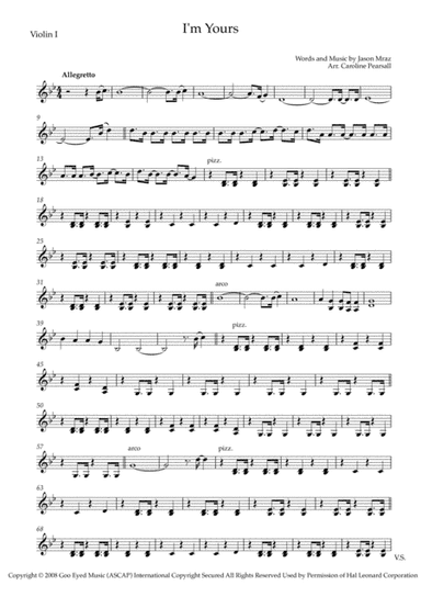 I'm Yours (arr. Caroline Pearsall)