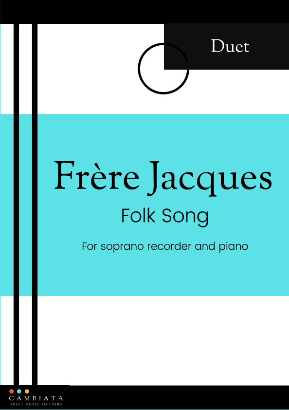 Frère Jacques - Solo soprano recorder and piano accompaniment (Easy) (arr. Levy Nunes)