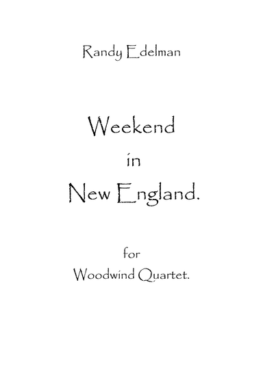 Weekend In New England (arr. Spencer Bundy)