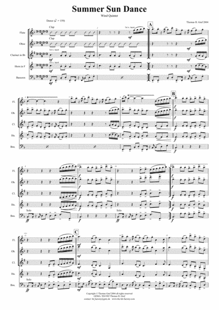 Summer Sun Dance - 11/8 - Folk Dance Style - Wind Quintet
