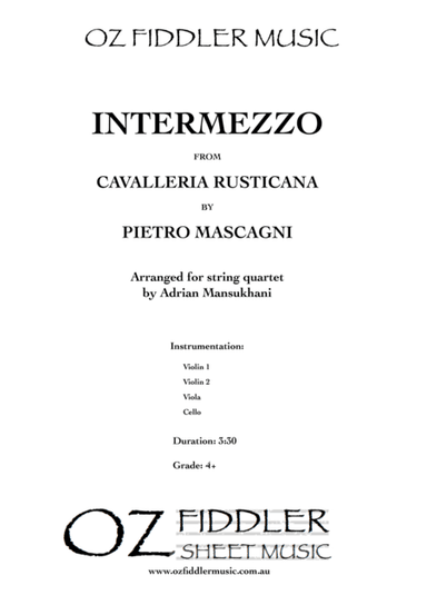 Intermezzo, from Cavalleria Rusticana, by Pietro Mascagni (arr. Adrian Mansukhani)