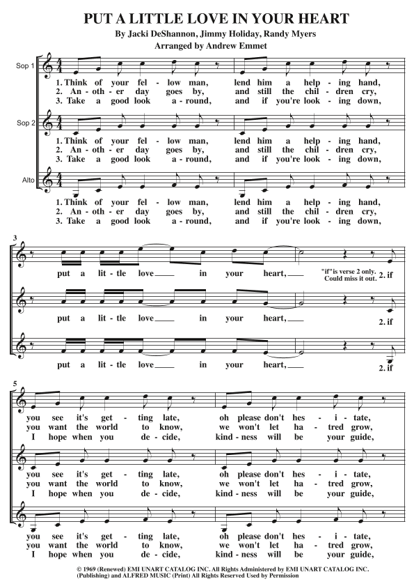 Put A Little Love In Your Heart (arr. Andrew Emmet)