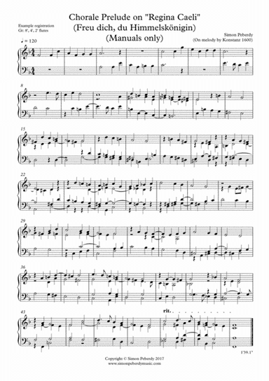 Organ Chorale Prelude on Regina Caeli (Coeli) (Freu dich O Himmelsk