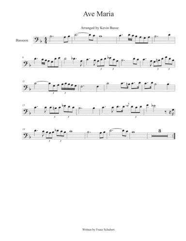 Ave Maria - Bassoon (arr. Kevin Busse)