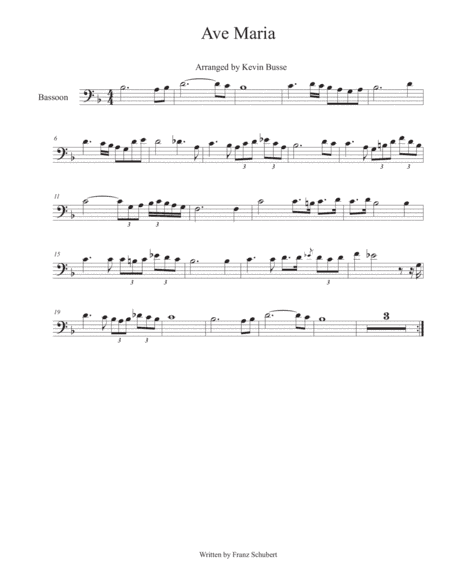 Ave Maria - Bassoon (arr. Kevin Busse)