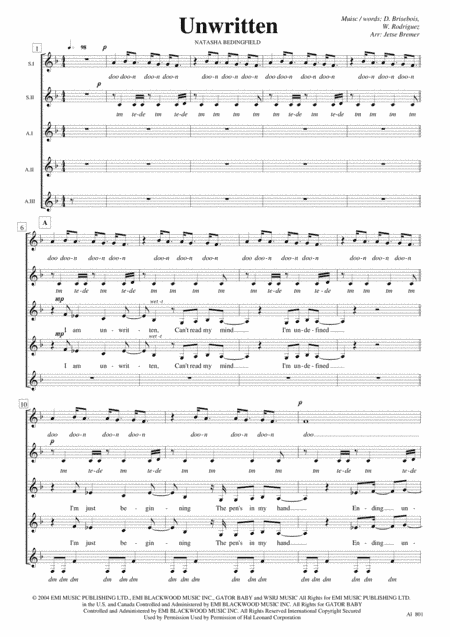 Unwritten (arr. Jetse Bremer)