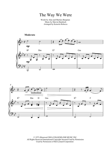 The Way We Were (arr. Kaiserin Rebecca)