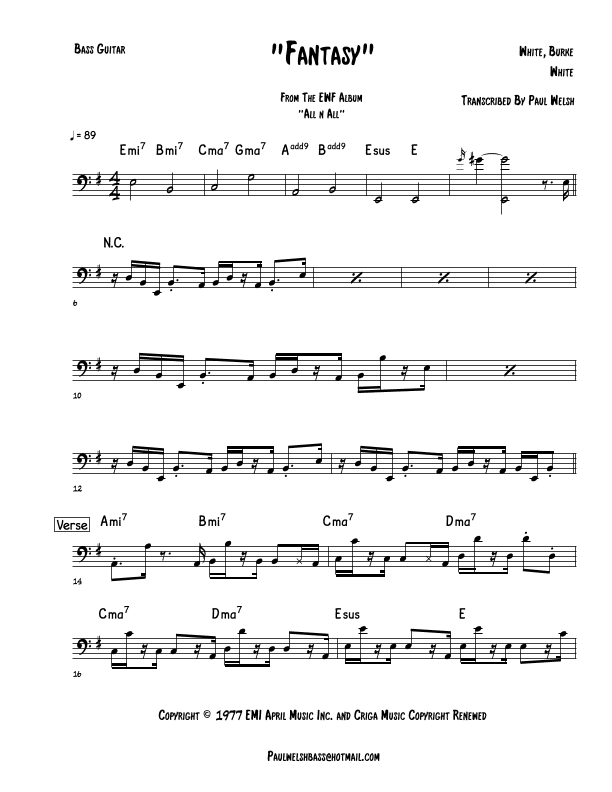 Fantasy (arr. P Welsh)