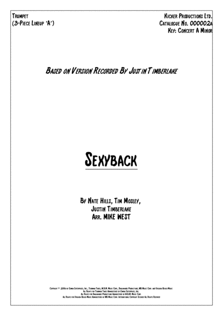 Sexyback (arr. Mike West)