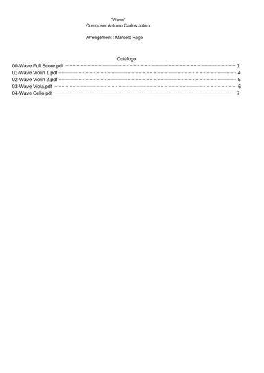 Wave - Score Only (arr. Marcelo Rago)