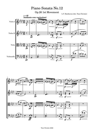 Piano Sonata No.12 - L.V. Beethoven (arr. Tom Christie)