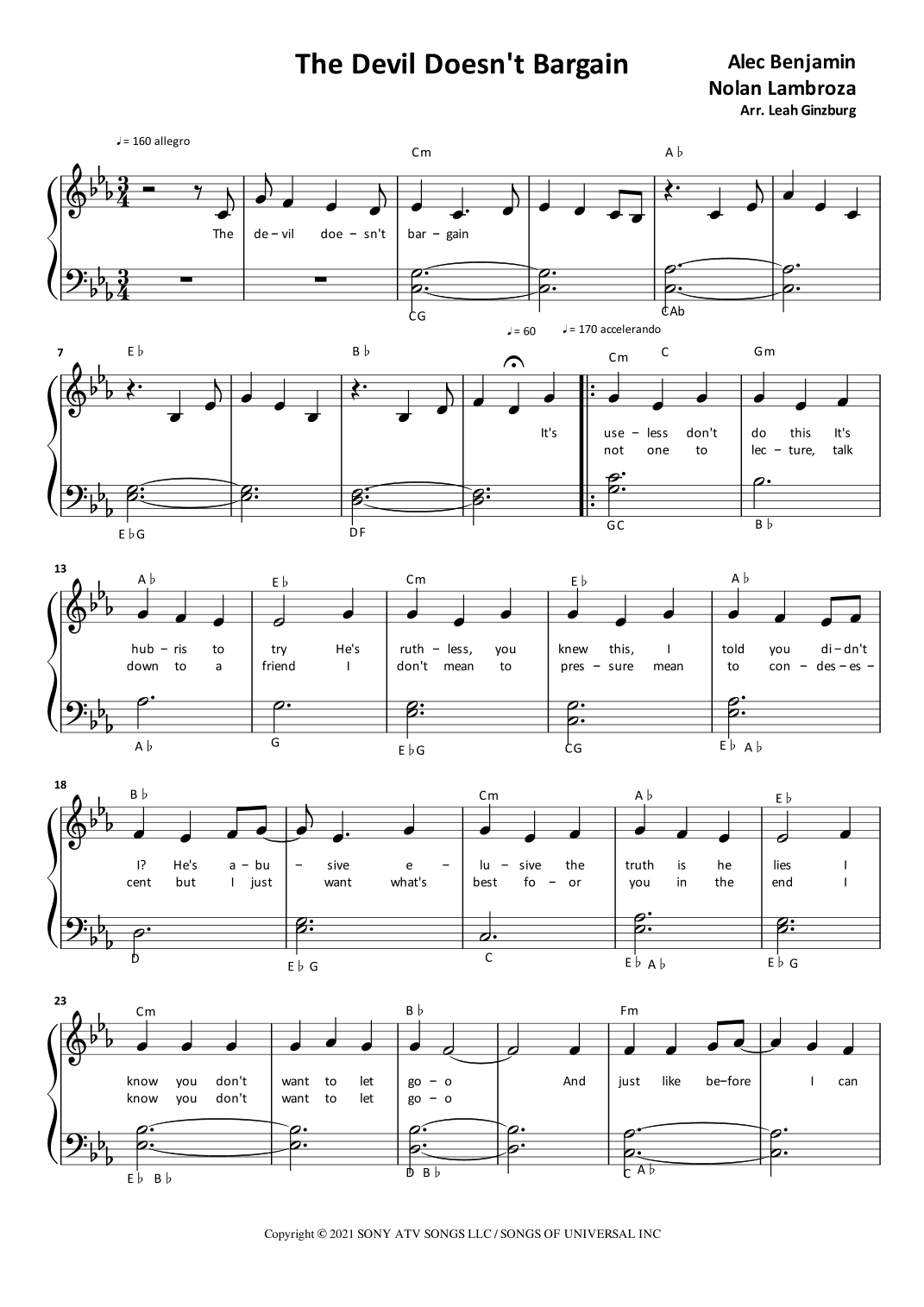 Demons (arr. Leah Ginzburg)