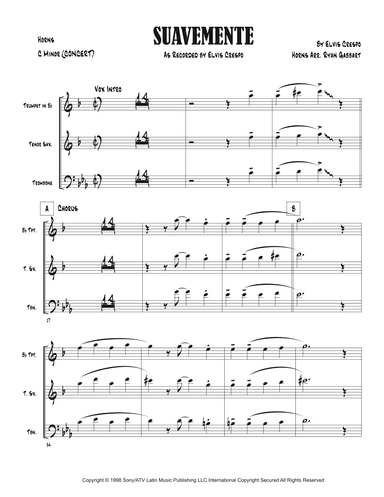 Suavemente (arr. Ryan Gabbart)