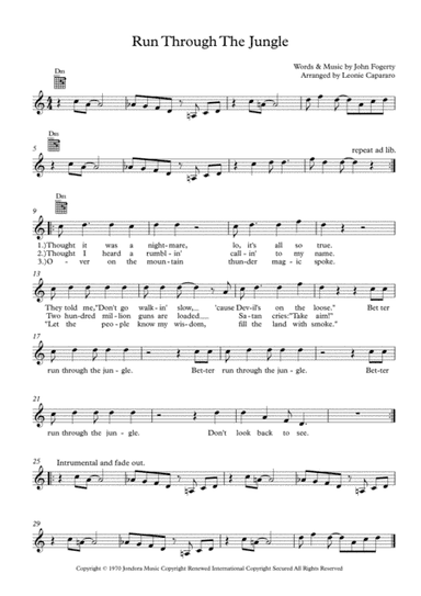 Run Through The Jungle (arr. Leonie Capararo)