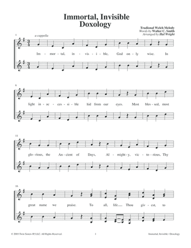 Immortal, Invisible / Doxology (arr. Hal Wright)