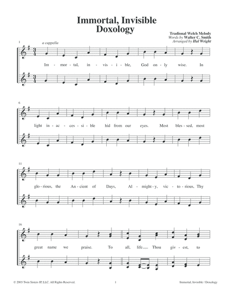 Immortal, Invisible / Doxology (arr. Hal Wright)