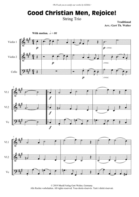 Good Christian Men, Rejoice! (arr. Gert Th. Walter)