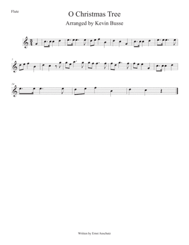 O Christmas Tree (Easy key of C) Flute (arr. Kevin Busse)