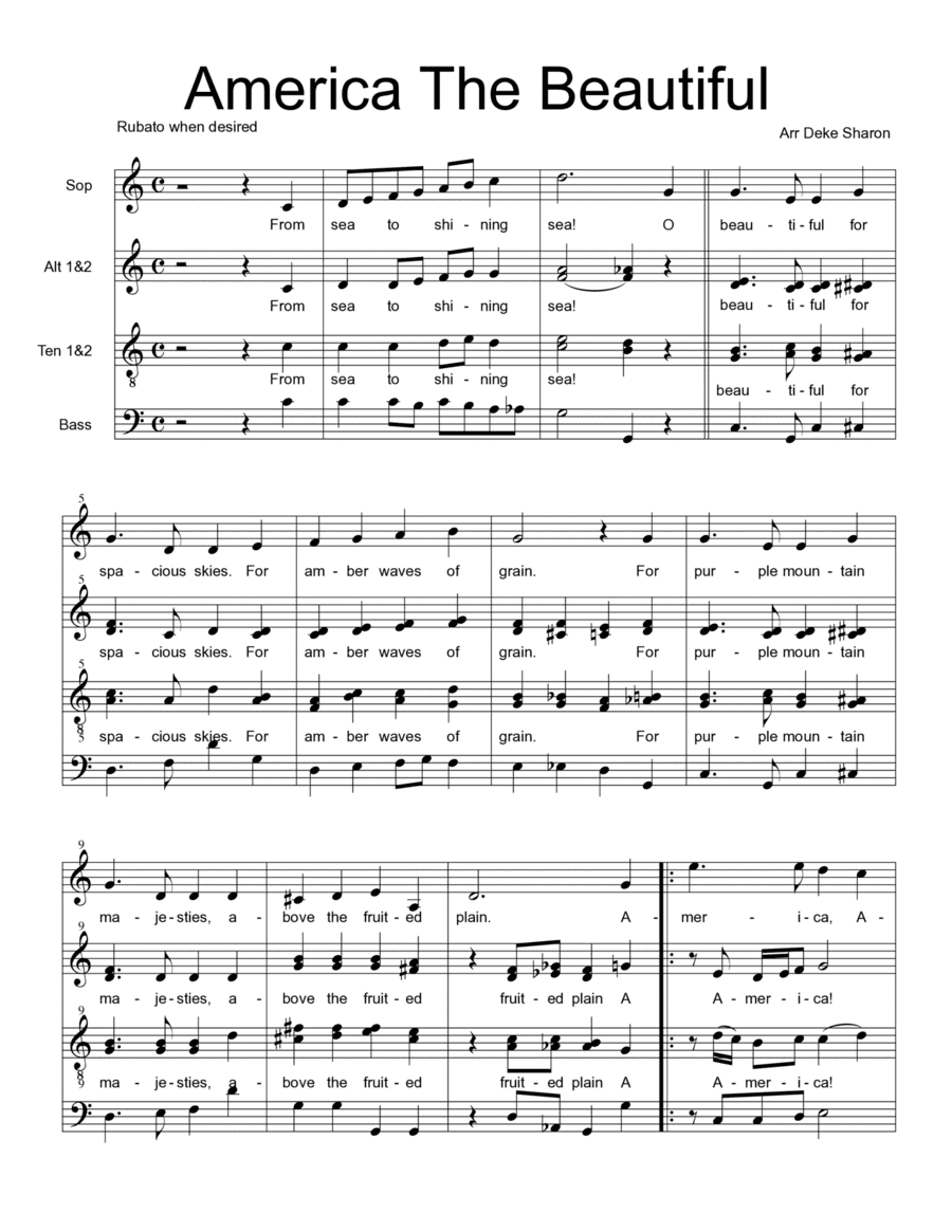 America The Beautiful (arr. Deke Sharon)