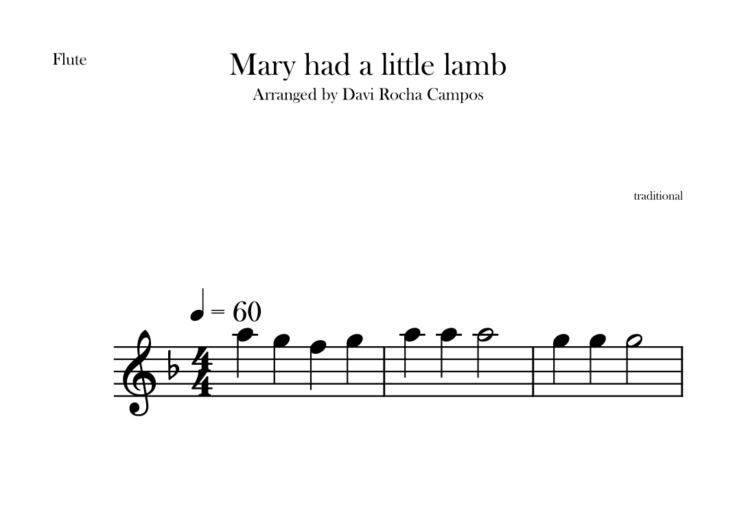 Mary had a little lamb (arr. Davi Rocha Campos)